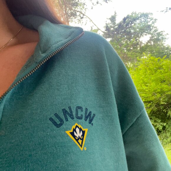 UNCW (University of North Carolina Wilmington) Ocean Blue Quarter Zip - Picture 4 of 12